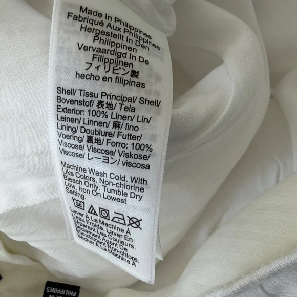 J.Crew White Wide-Leg Linen Essential Pants Petite 8 - Picture 10 of 11